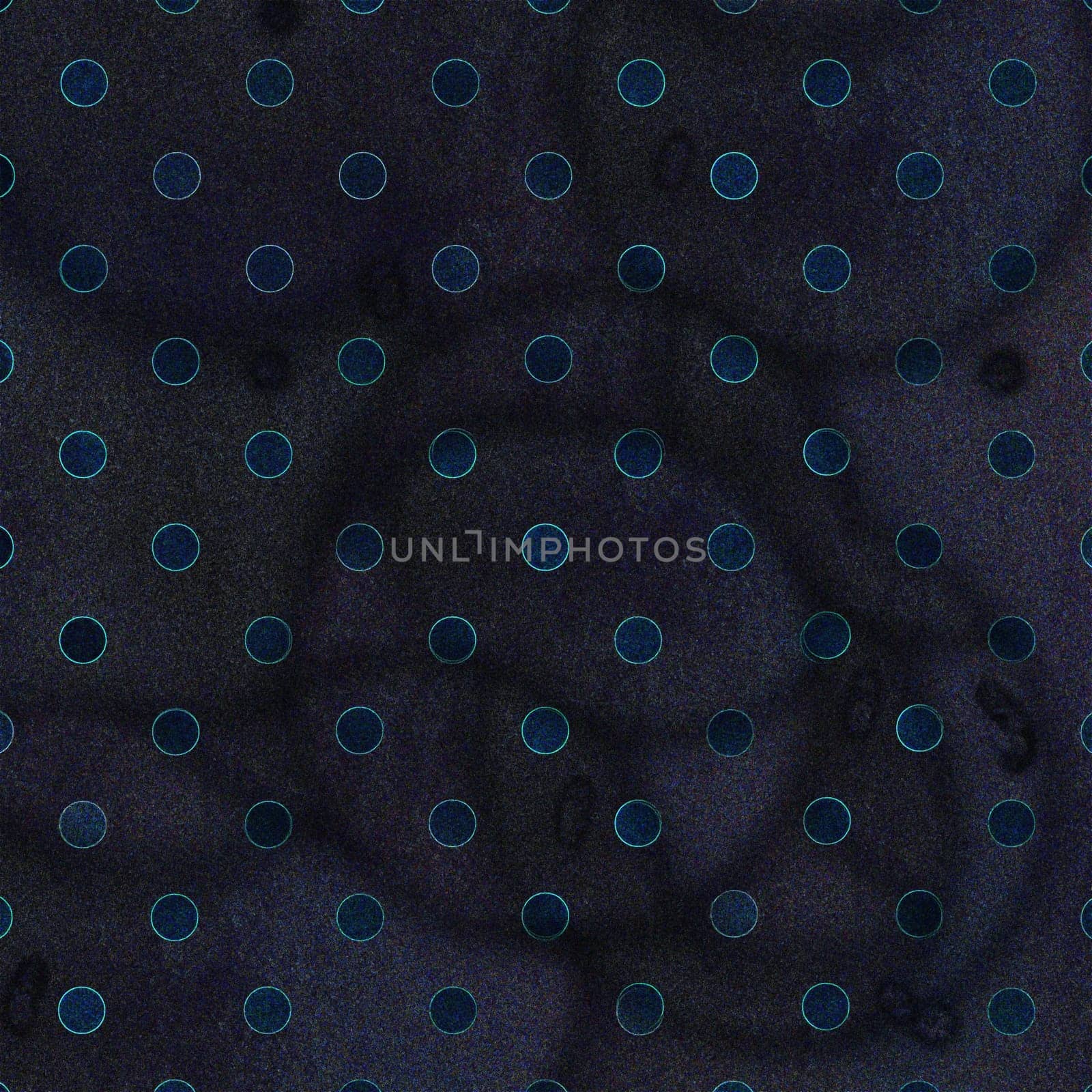 Abstract dark blue circles on a blue background in the grunge art style with spots and round stains on the surface