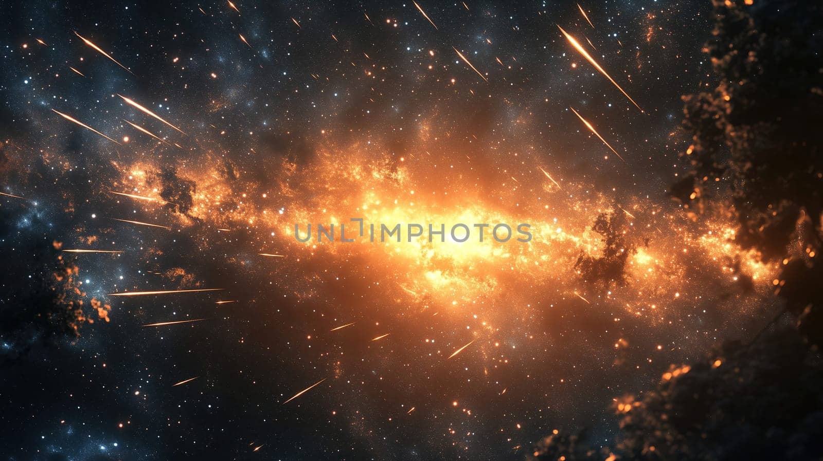 This captivating cosmic event features a brilliant explosion of light and color against the backdrop of deep space.