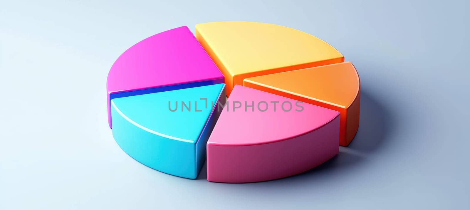 A colorful pie chart illustrating the distribution of global digital advertising spending by medium in 2024. the chart features five distinct, vibrant slices with a smooth gradient effect, set against a light background, ideal for presentations.