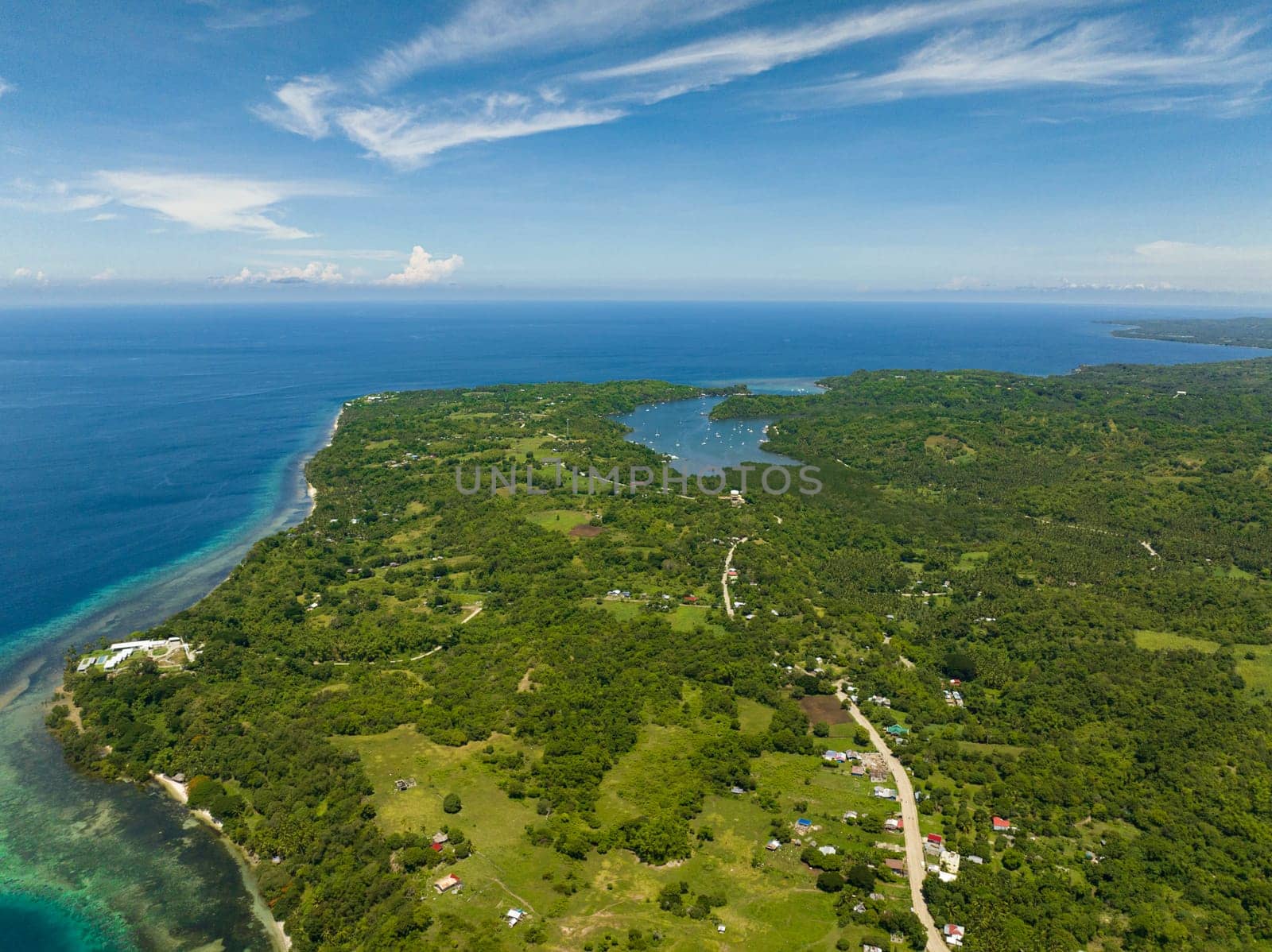 Island of Negros with mountains. Negros, Philippines