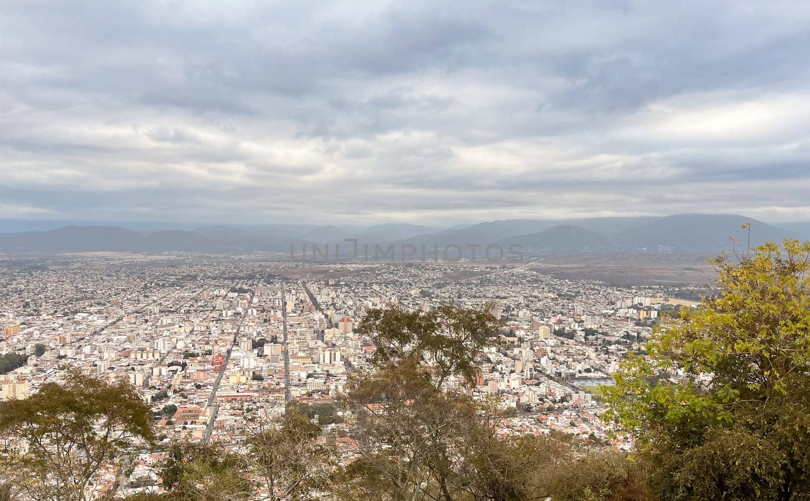 View from the cable car of the city of Salta, Tourism in the North of Argentina. Panoramic view.Salta. Wallpaper. Tourism brochure