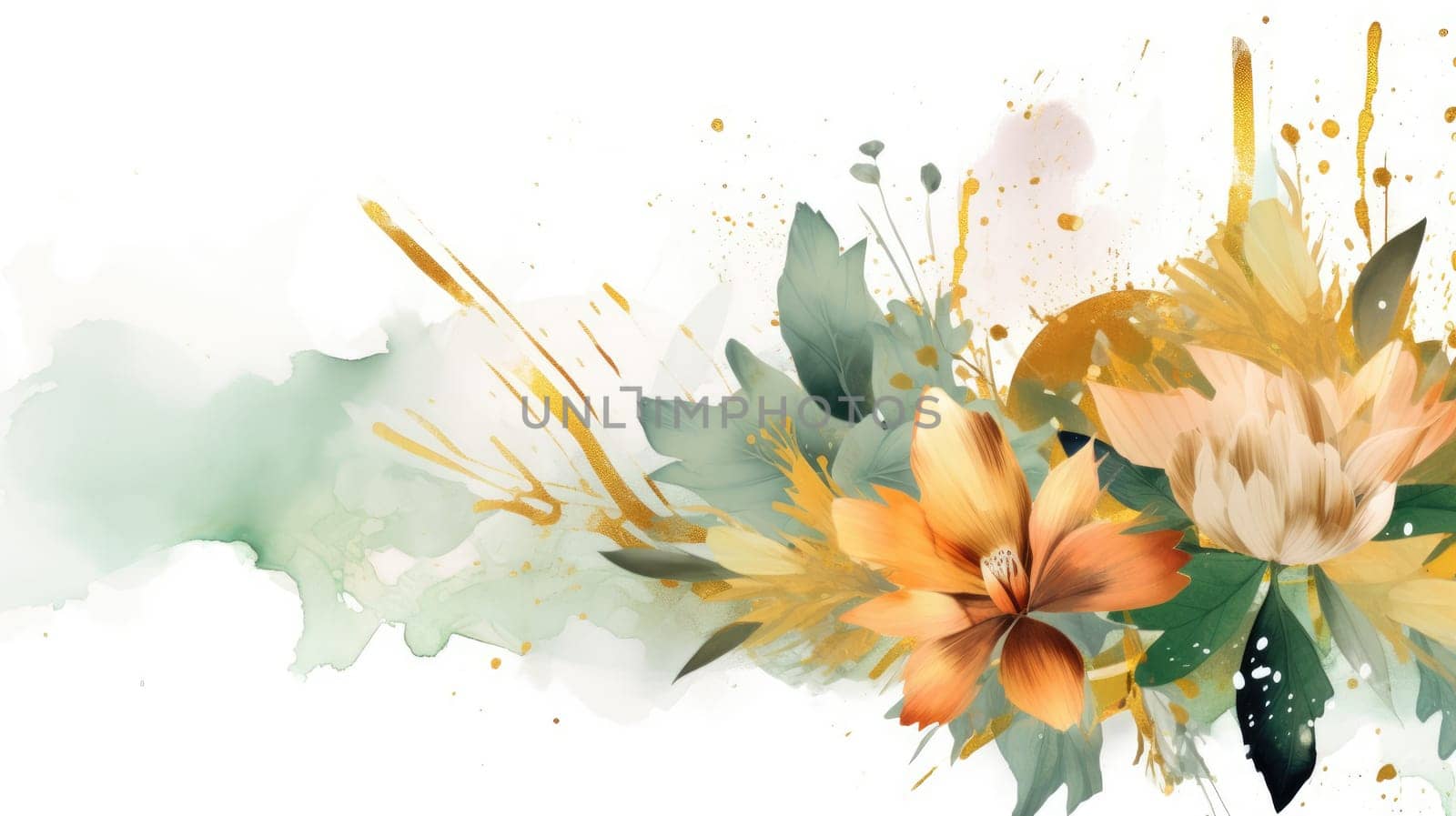 Watercolor abstract design for background of wedding or buzzy social media banner generative AI