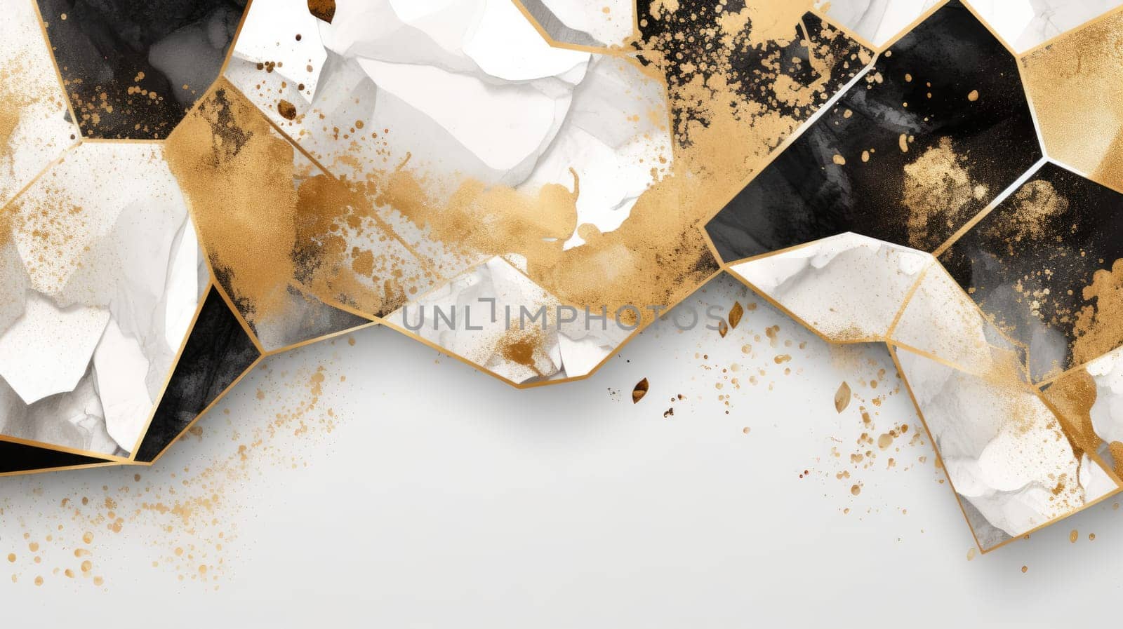 Abstract watercolor artwork mixed with buzzy geometric shapes for background of social media banner generative AI image