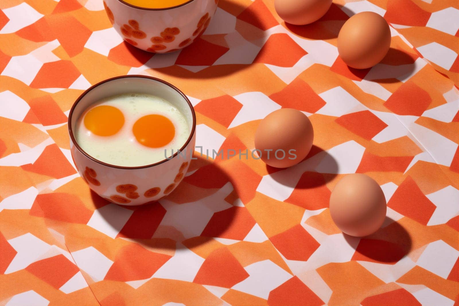 natural egg texture background white retro protein healthy breakfast illustration food organic delicious uncooked yolk easter yellow pattern eat chicken wallpaper. Generative AI.