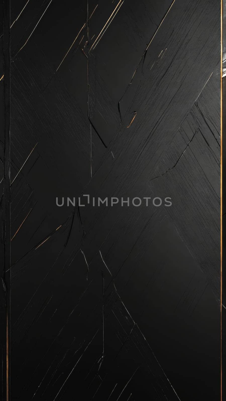 A striking black surface showcases intricate textures and patterns, highlighted by subtle golden accents that create an atmosphere of modern sophistication and creativity.
