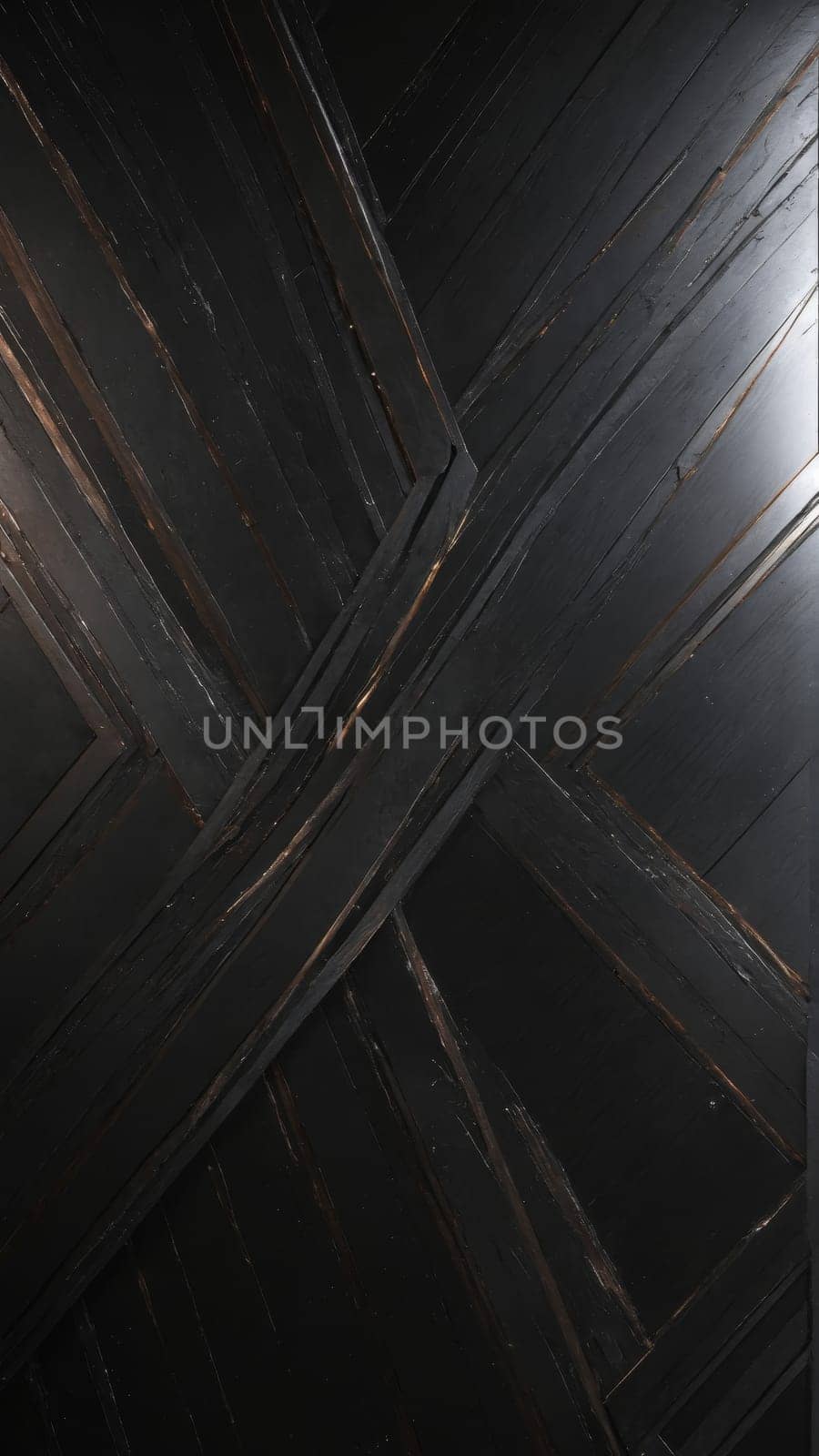 The rich, dark wooden surface reveals an intricate design, showcasing deep grooves and textures that enhance the ambiance of any space. Perfect for modern or rustic interiors.