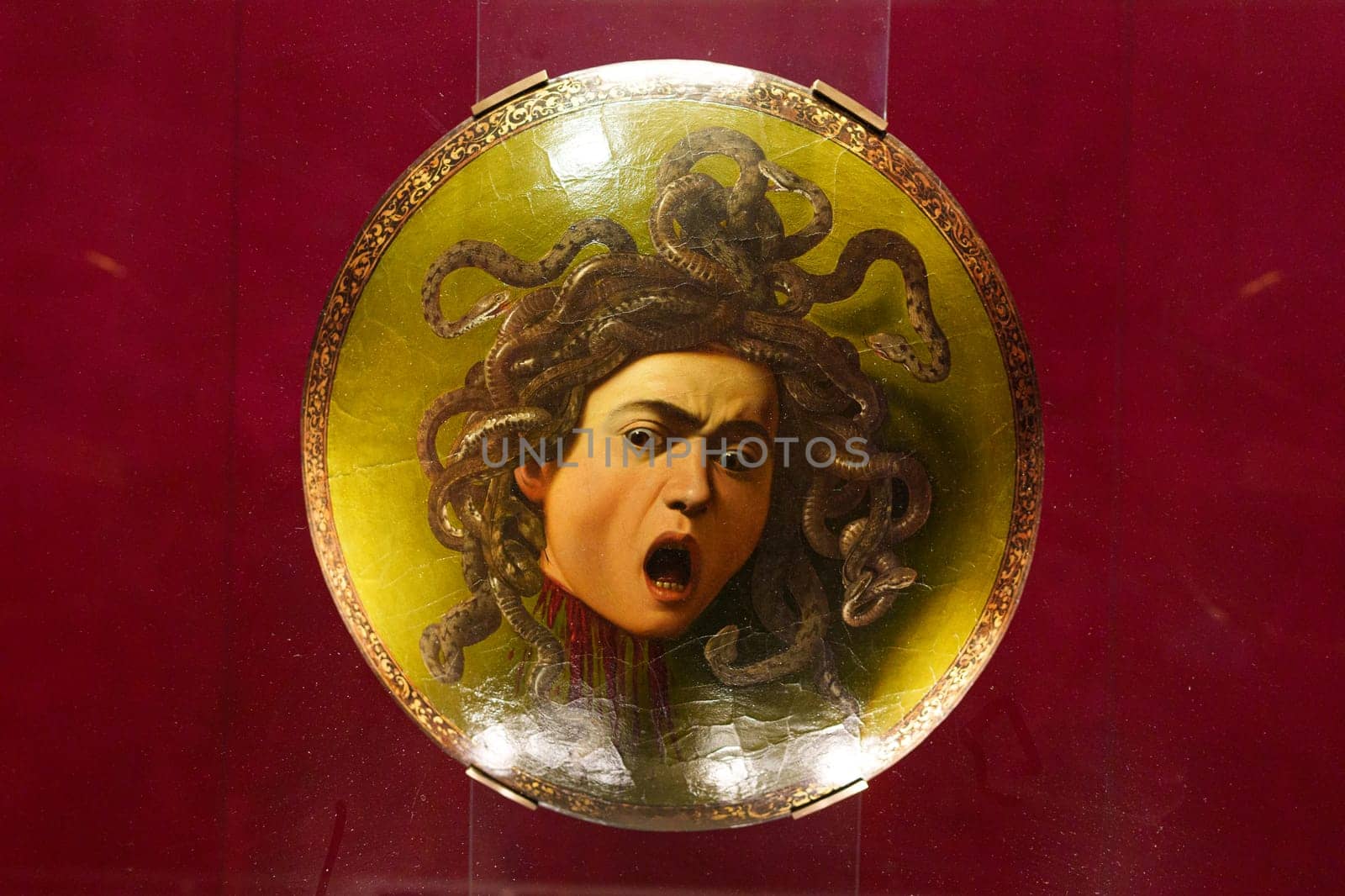 Florence, Italy, January 4, 2024: Medusa head. Caravaggio