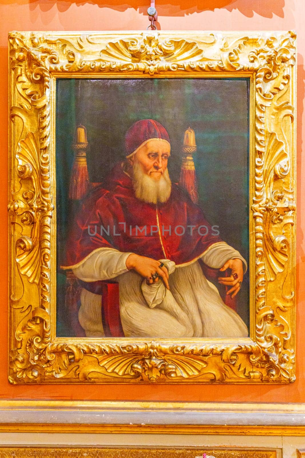 Florence, Italy, January 4, 2024: Pope Julius II. Raphael. Pitti palace