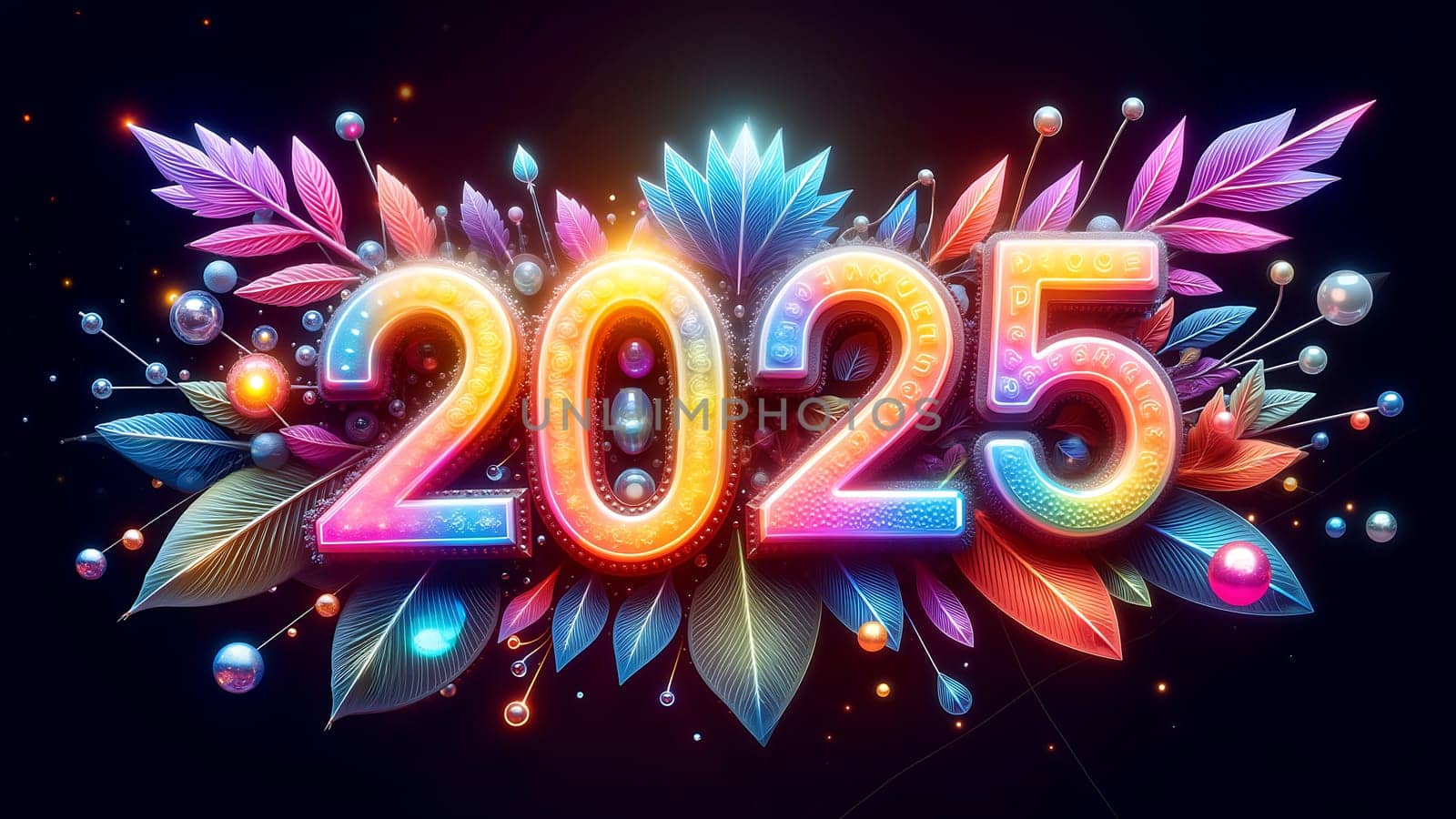 New Year's background with numbers 2025