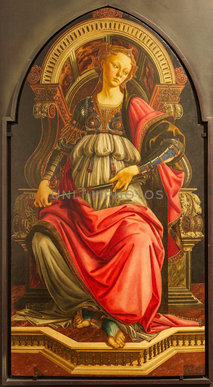 Florence, Italy, January 4, 2024: Fortitude. Botticelli. Uffizi Gallery