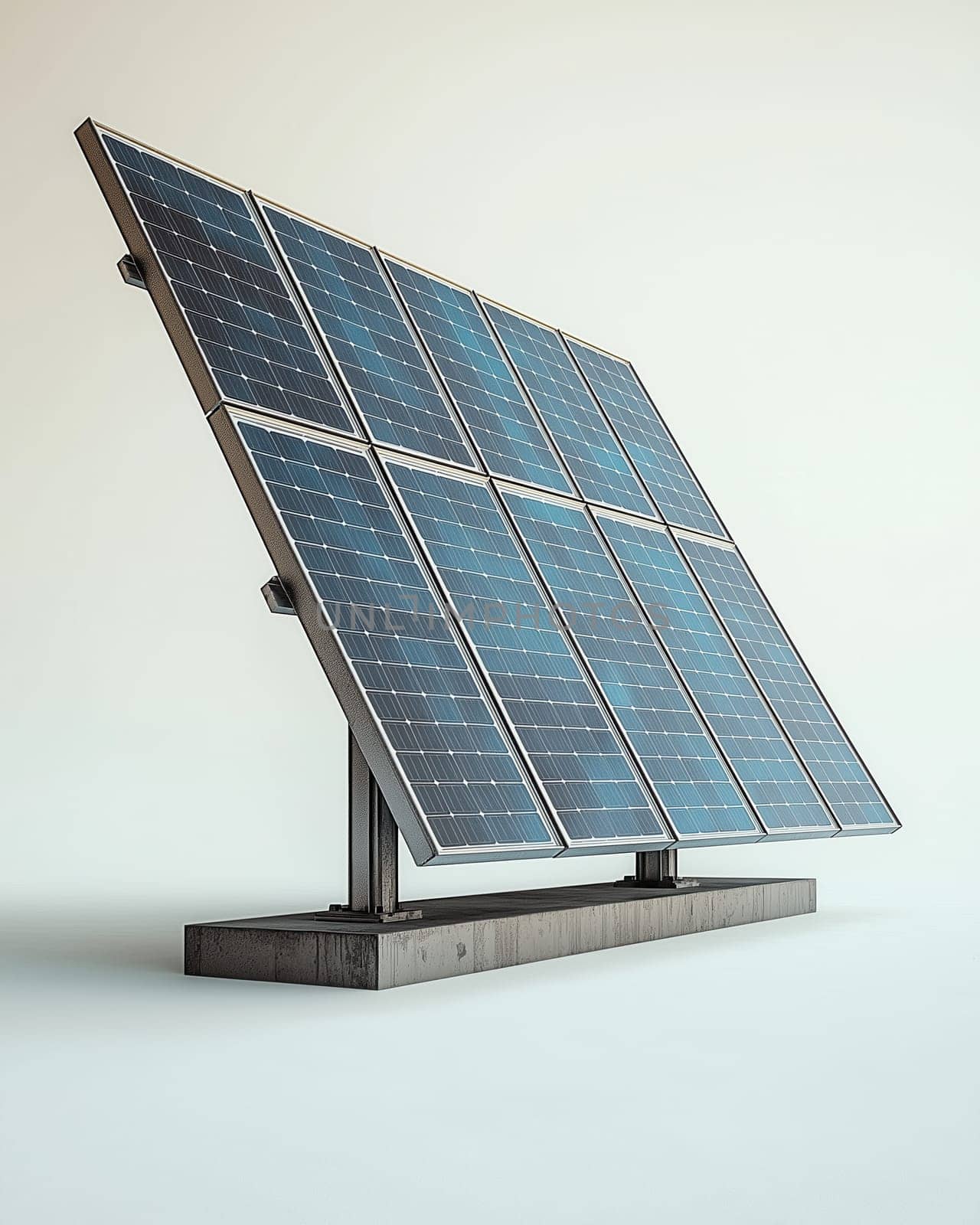 Solar panel on white background. Selective focus.