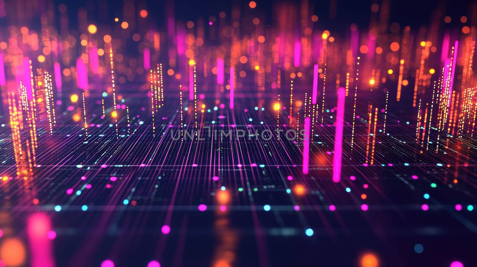 A vivid 3d scatter plot displaying the relationship between global e-commerce expansion and internet penetration, highlighted by vibrant, glowing data points on a digital grid with a dynamic color scheme, offering visual insights.