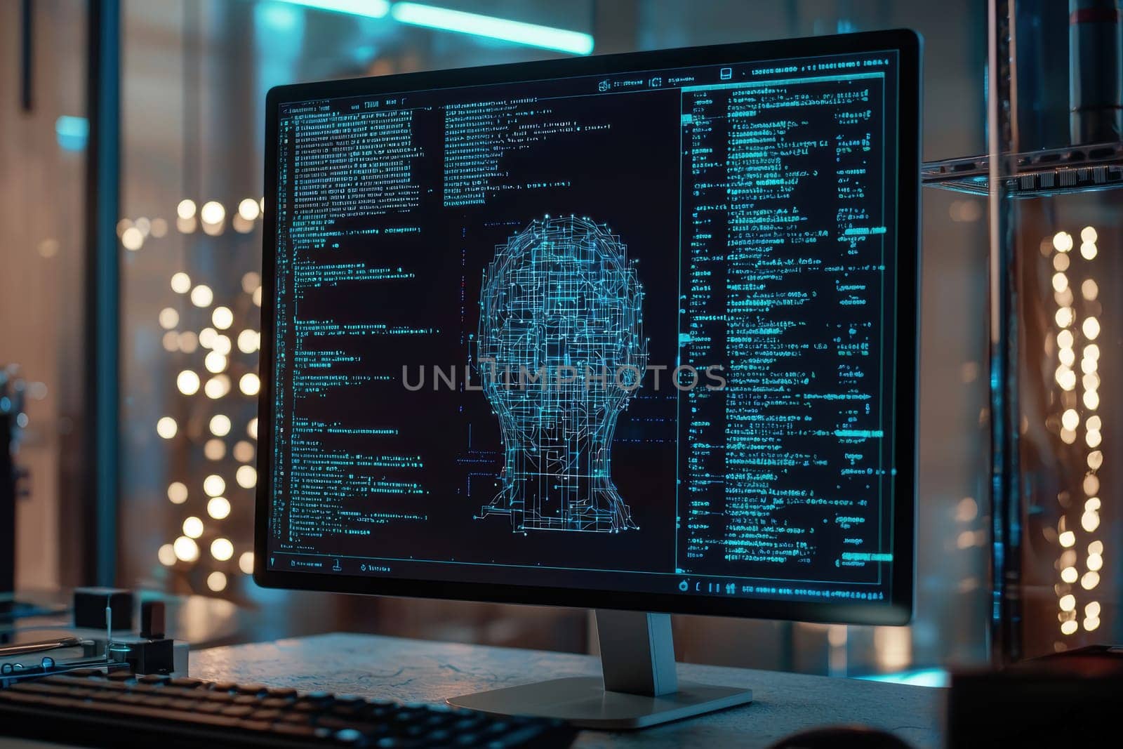 Close-up of a programmer's screen displaying intricate ai algorithms focused on neural networks and deep learning models. the code is organized, showcasing the complexity and sophistication of advanced ai development processes.
