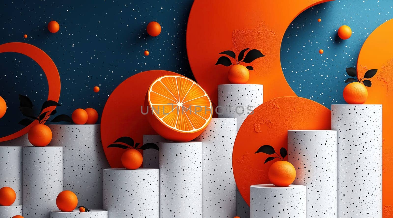 Creative background with geometric shapes create a bright composition. Selective focus.