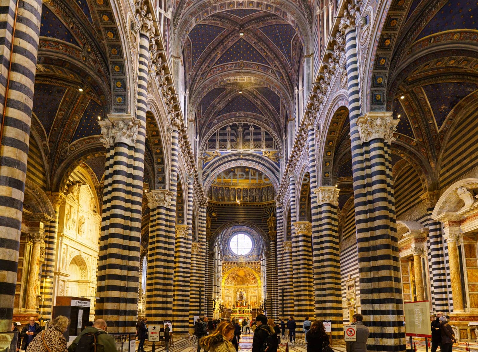 Siena, Italy, January 3, 2024: Interior of Siena Cathedral