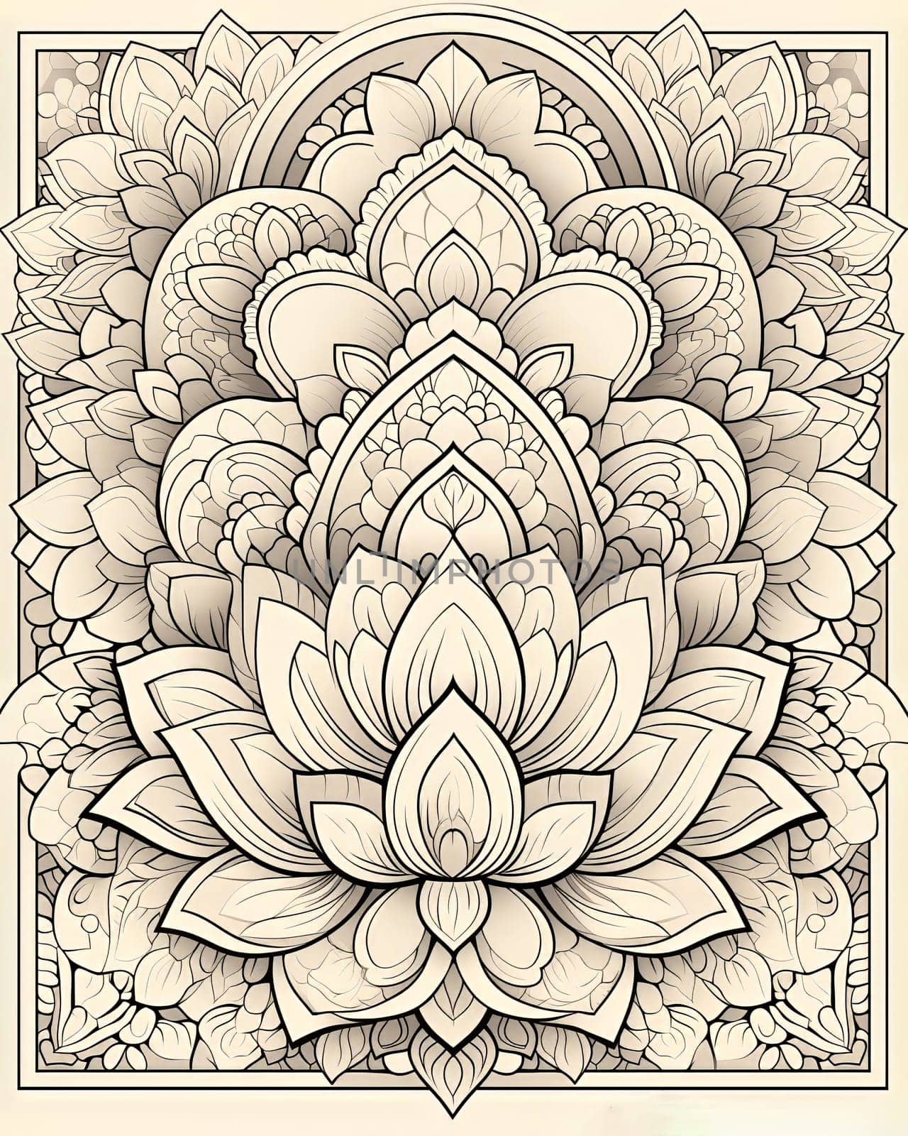 Coloring for children and adults flowers on a white background