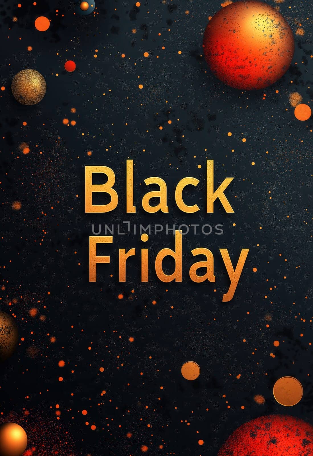 Black Friday lettering on abstract background. Selective focus.