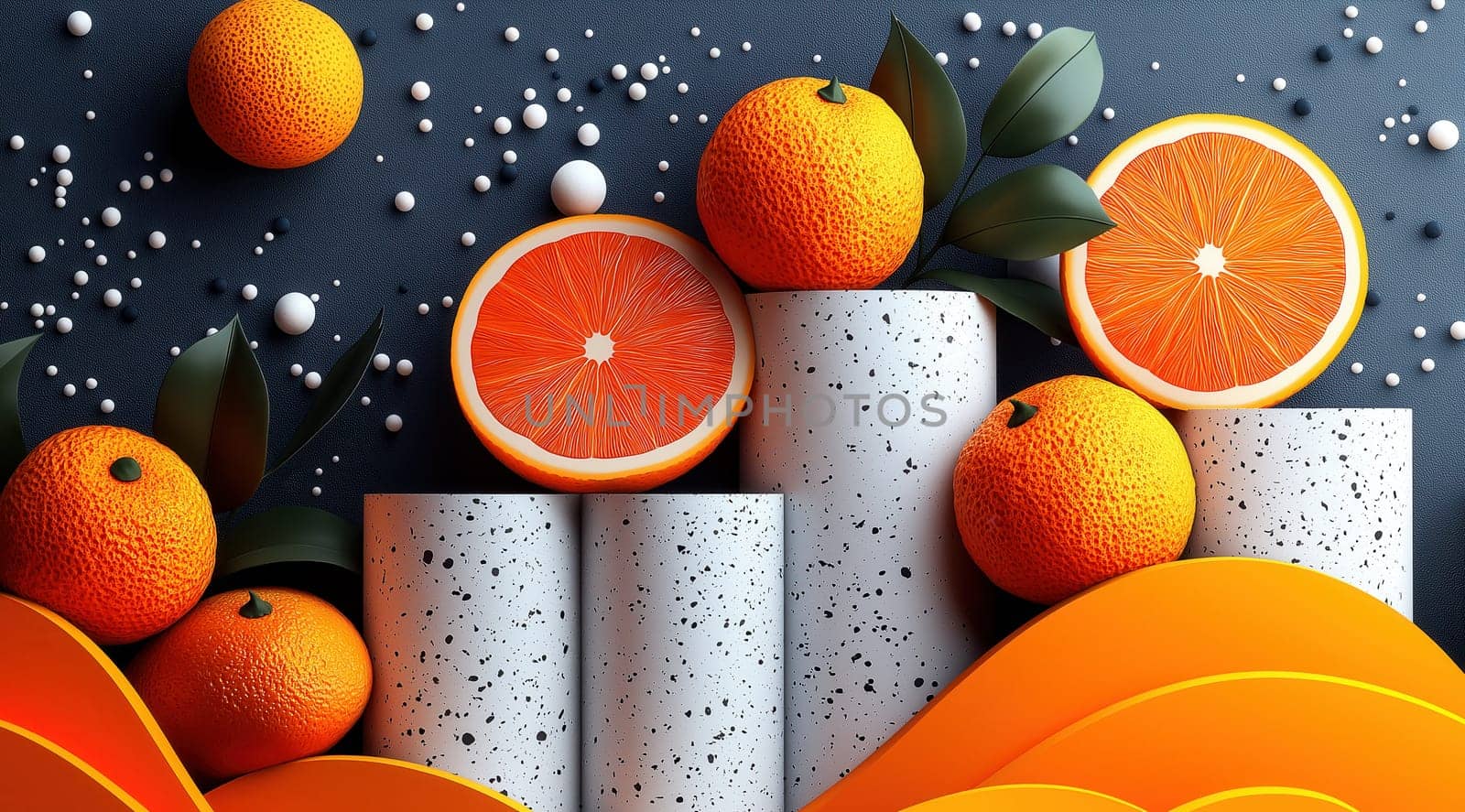 Creative background with geometric shapes create a bright composition. Selective focus.