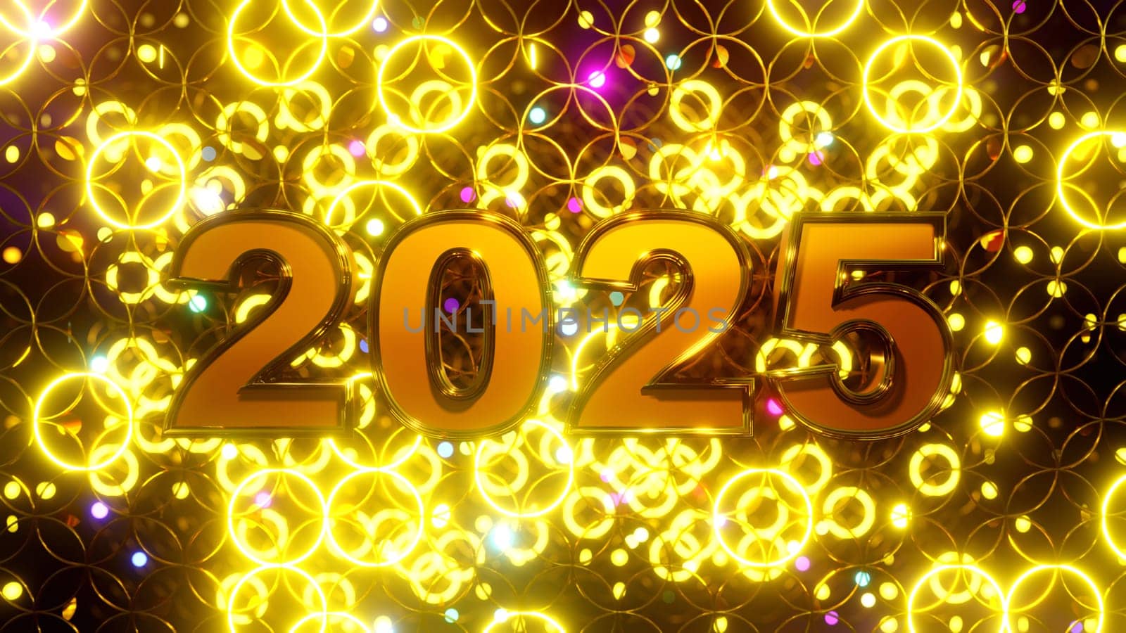 Happy New Year 2025, 3D illustration Background for advertising and wallpaper in festival  and celebrate scene. 3D rendering in decorative concept.
