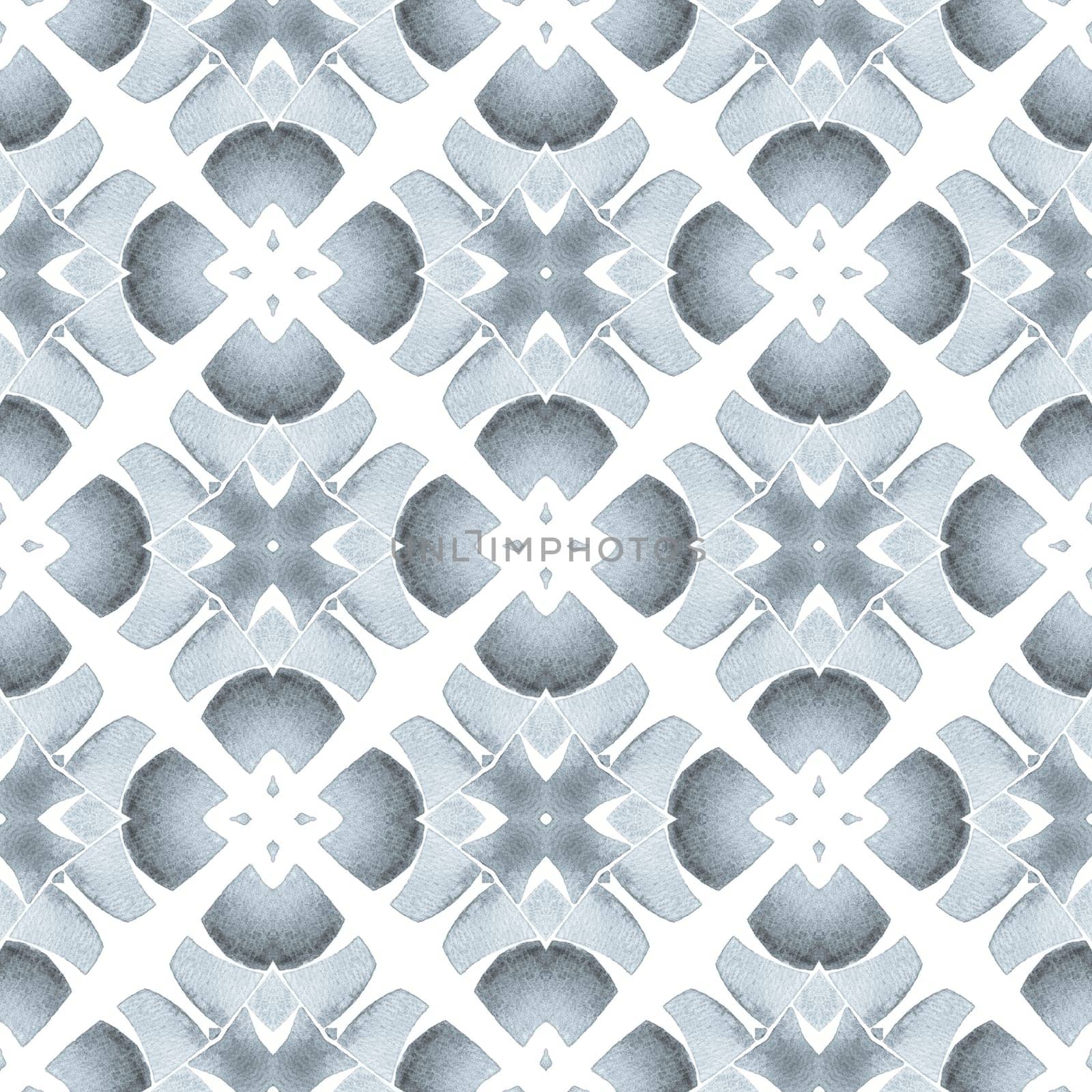 Hand drawn green mosaic seamless border. Black and white quaint boho chic summer design. Textile ready good-looking print, swimwear fabric, wallpaper, wrapping. Mosaic seamless pattern.
