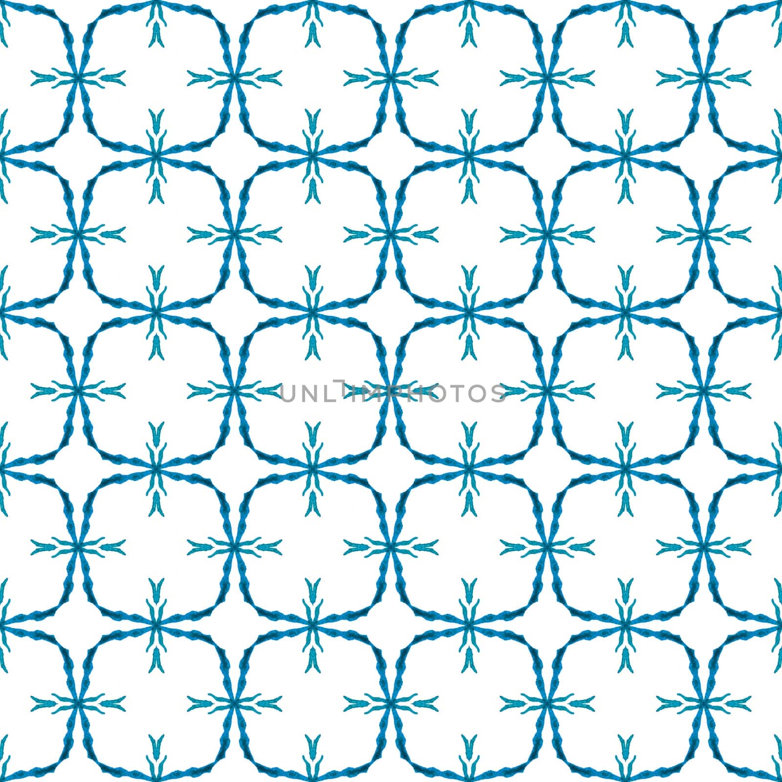 Textile ready mind-blowing print, swimwear fabric, wallpaper, wrapping. Blue splendid boho chic summer design. Repeating striped hand drawn border. Striped hand drawn design.