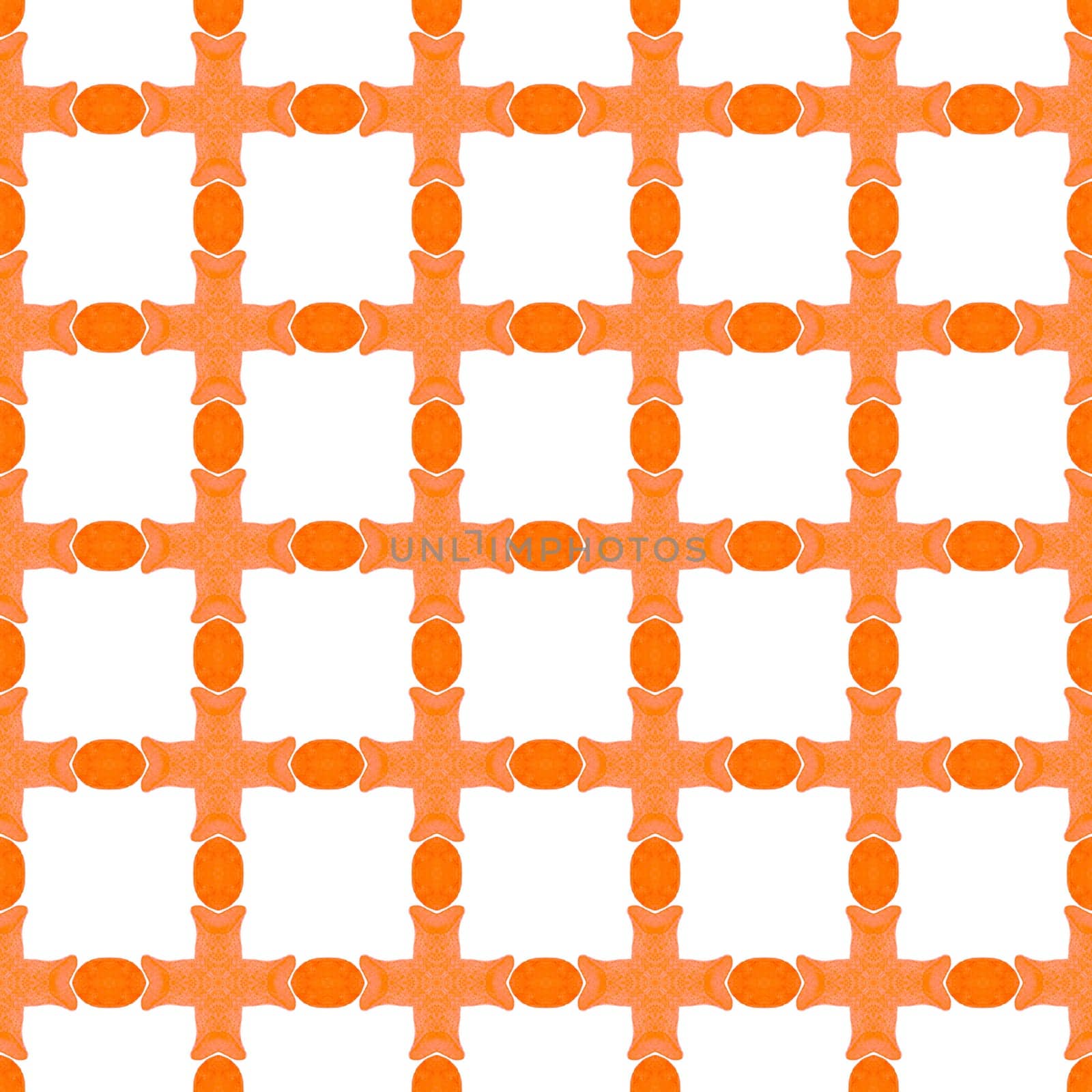 Textile ready adorable print, swimwear fabric, wallpaper, wrapping. Orange wonderful boho chic summer design. Mosaic seamless pattern. Hand drawn green mosaic seamless border.