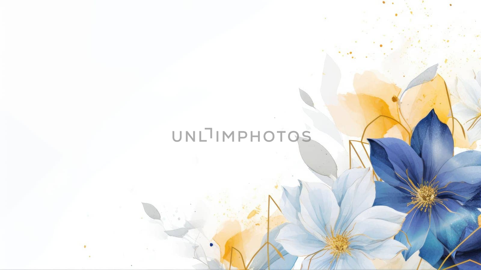 Watercolor abstract design for background of wedding or buzzy social media banner on white background generative AI