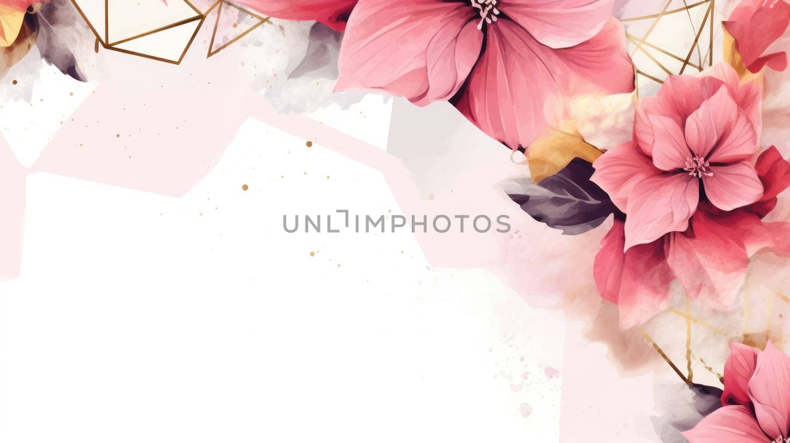 Watercolor abstract design for background of wedding or buzzy social media banner generative AI