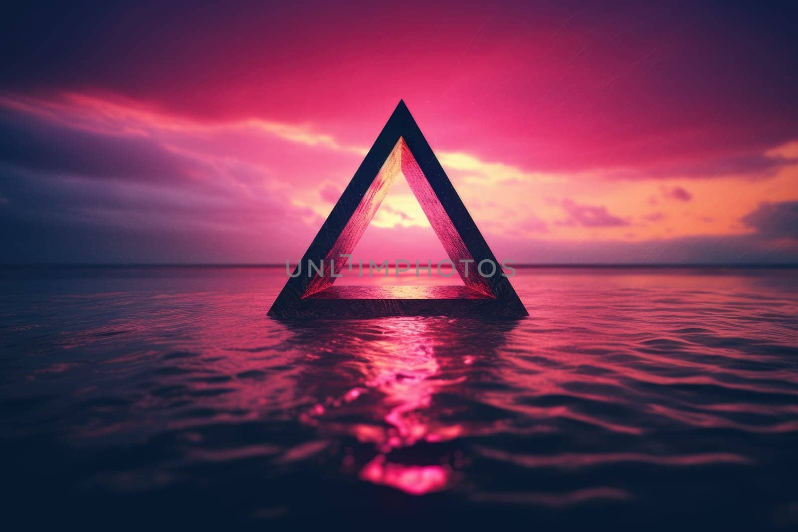 Synthwave Triangle, photorealistic. Generative AI weber. by biancoblue