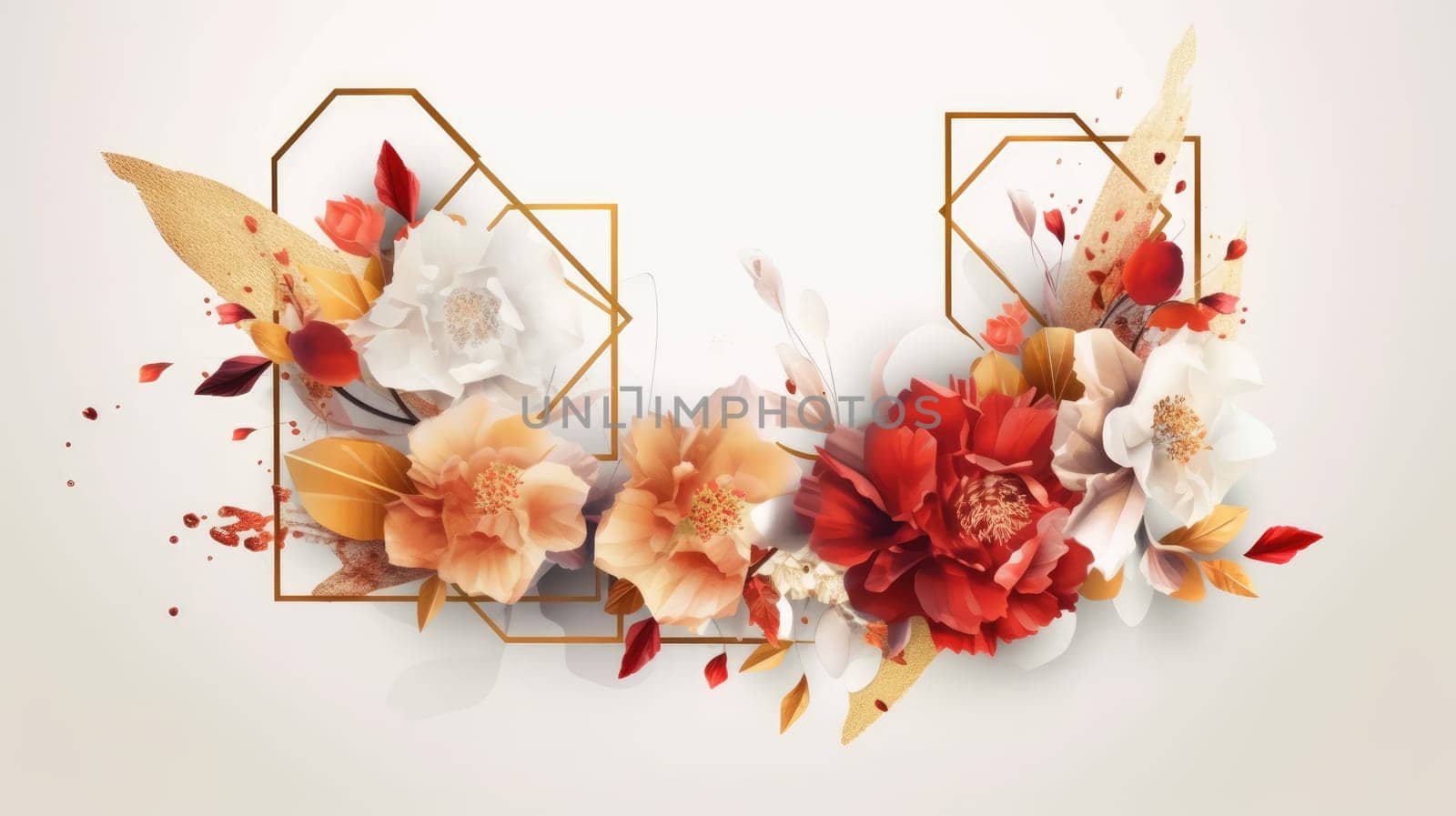 Watercolor abstract design for background of wedding or buzzy social media banner generative AI