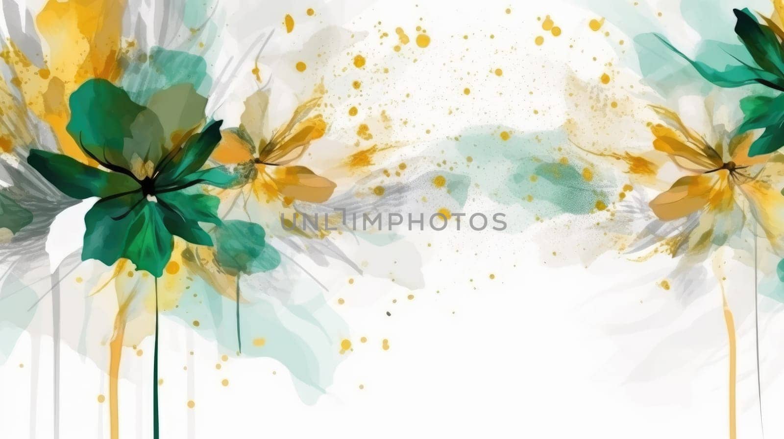 Watercolor abstract design for background of wedding or buzzy social media banner on white background generative AI