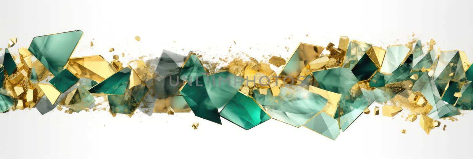 Abstract watercolor artwork mixed with buzzy geometric shapes for background of social media banner generative AI image