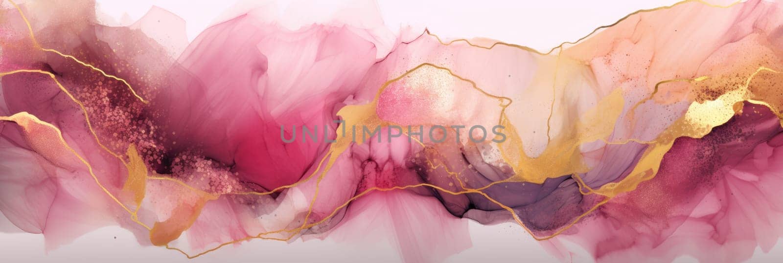 Abstract watercolor artwork mixed with buzzy geometric shapes for background of social media banner generative AI image