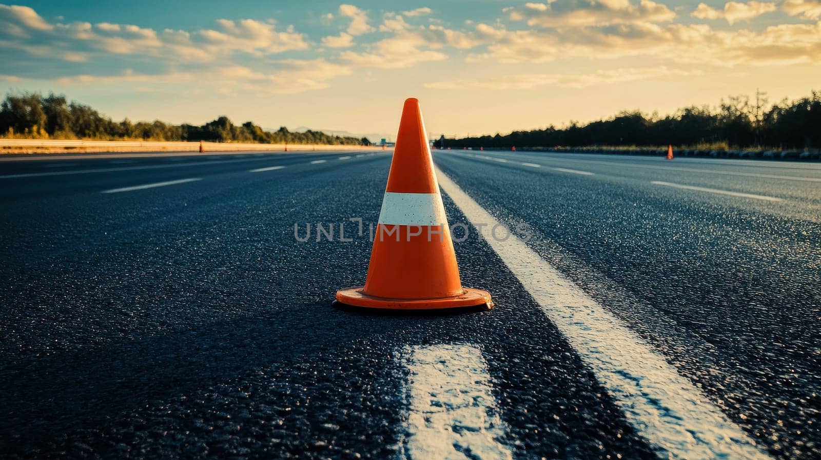 traffic cone in the middle of an empty highway, low angle, photograph, 8k --ar 16:9 --v 6.1 Job ID: 3ac0a7cd-fd43-4ad9-8dae-08dfa046aaa3