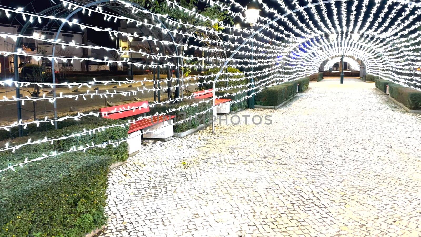 Christmas illuminations in the streets of Ovar, Portugal.