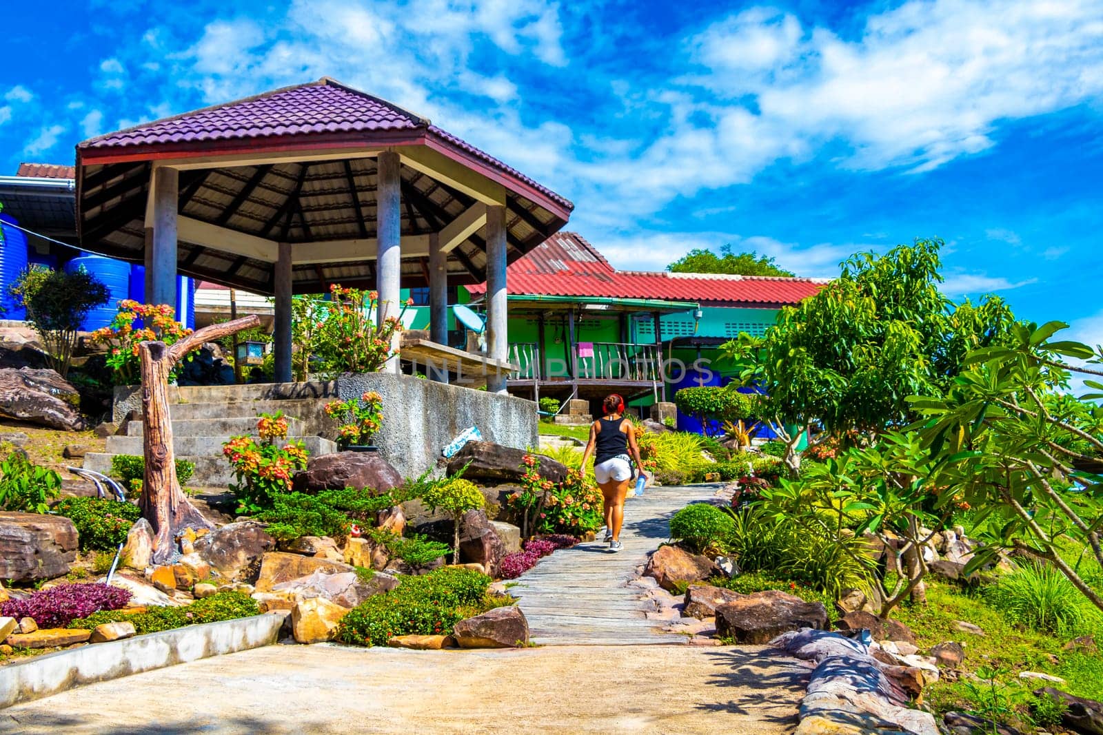 Ao Nang Krabi Thailand 21. October 2018 Landscape and architecture at beautiful famous panorama view between limestone rocks on the viewpoint on Koh Phi Phi Don island in Ao Nang Krabi Thailand.