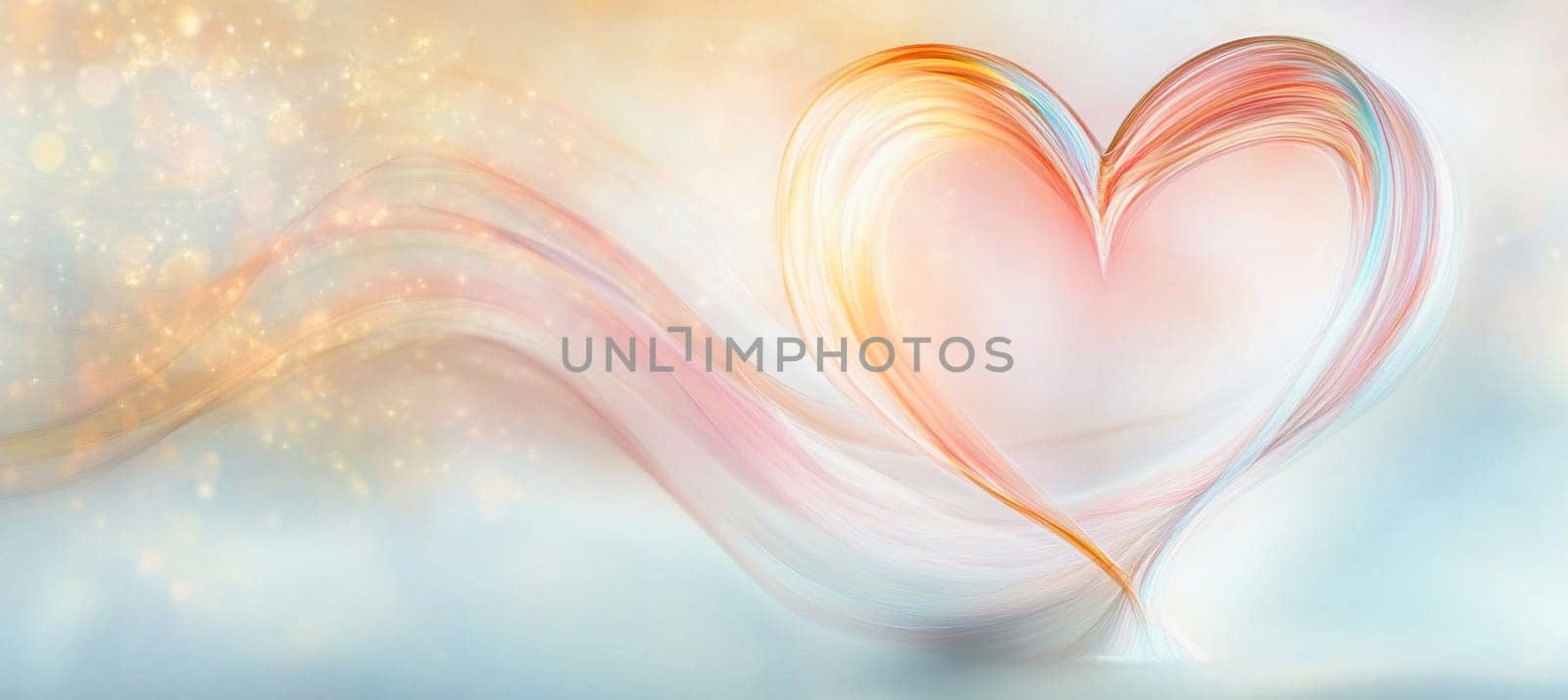 Glassy heart shaped mobius strip symbolizing eternal love and boundless connection on a soft gradient background