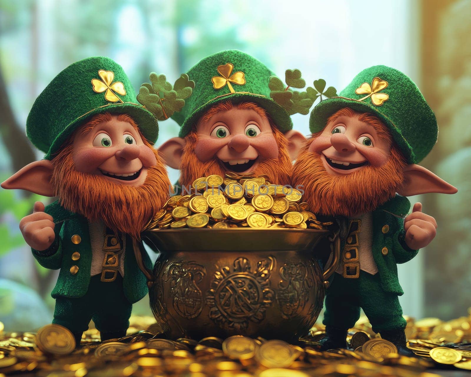 St. Patrick's Day background: Irish heritage, holiday spirit, lucky charm, decorative flyer, poster design, cheerful greeting, celebration theme, copy space, festive atmosphere, invitation card