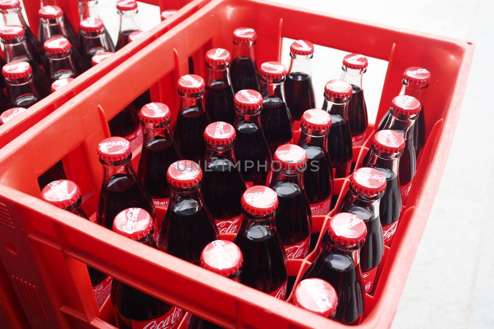 turkey istanbul 16 july 2023. filled Coca-Cola bottles