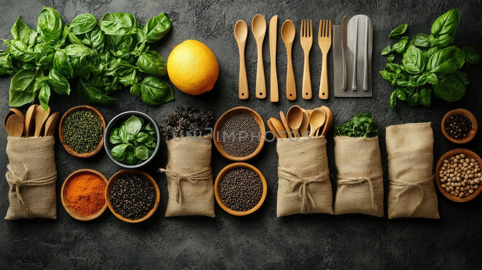 Eco-friendly tools: essential wooden utensils designed for sustainable kitchens, inviting and green culinary space that highlights importance of reducing plastic waste, embracing natural alternatives