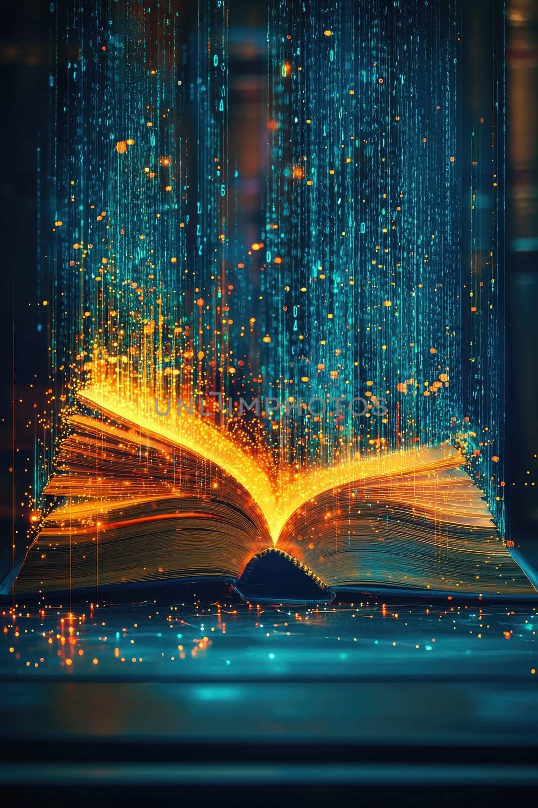 Book Digitization: transforming pages, digital data flow, educational technology, seamless integration, tech-driven learning, content conversion, innovative education, digital advancement
