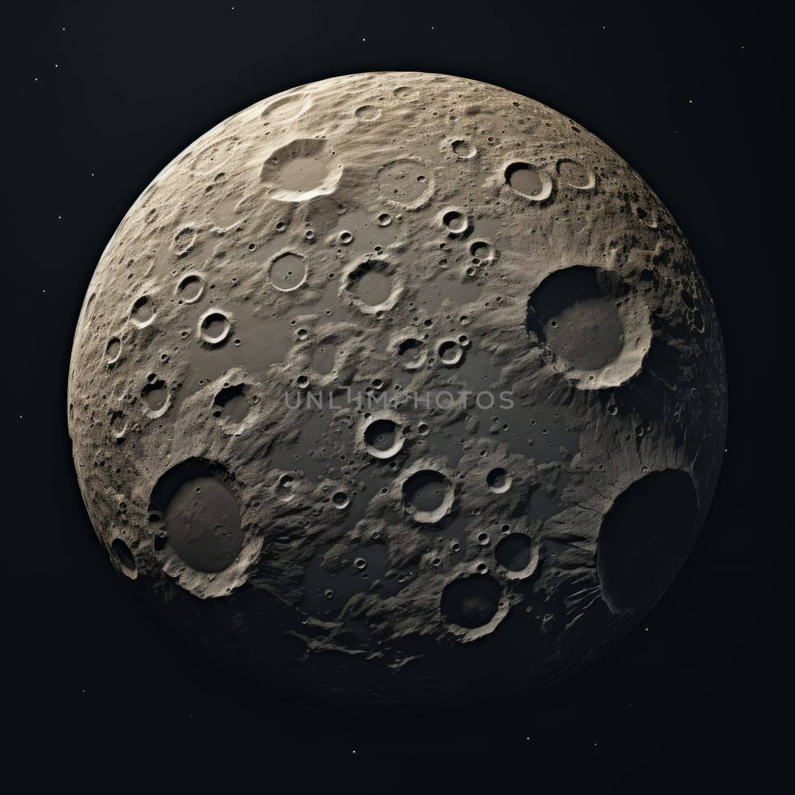 Striking view of moons surface revealing intricate craters and geological features. Rich details and textures highlight celestial beauty, inspiring fascination with astronomy and the wonders of space