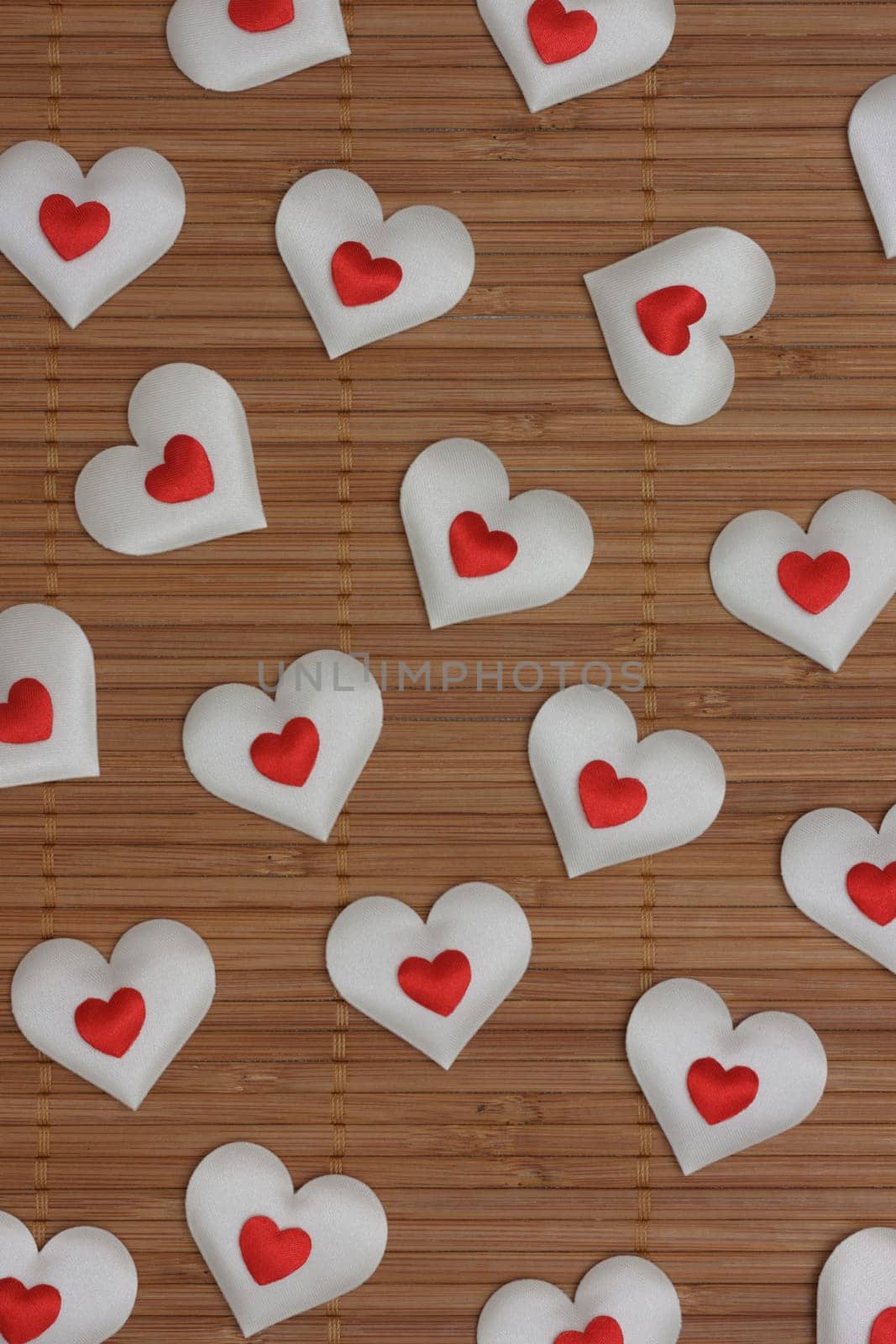 Valentine's Day pattern with red and white hearts. by mailos