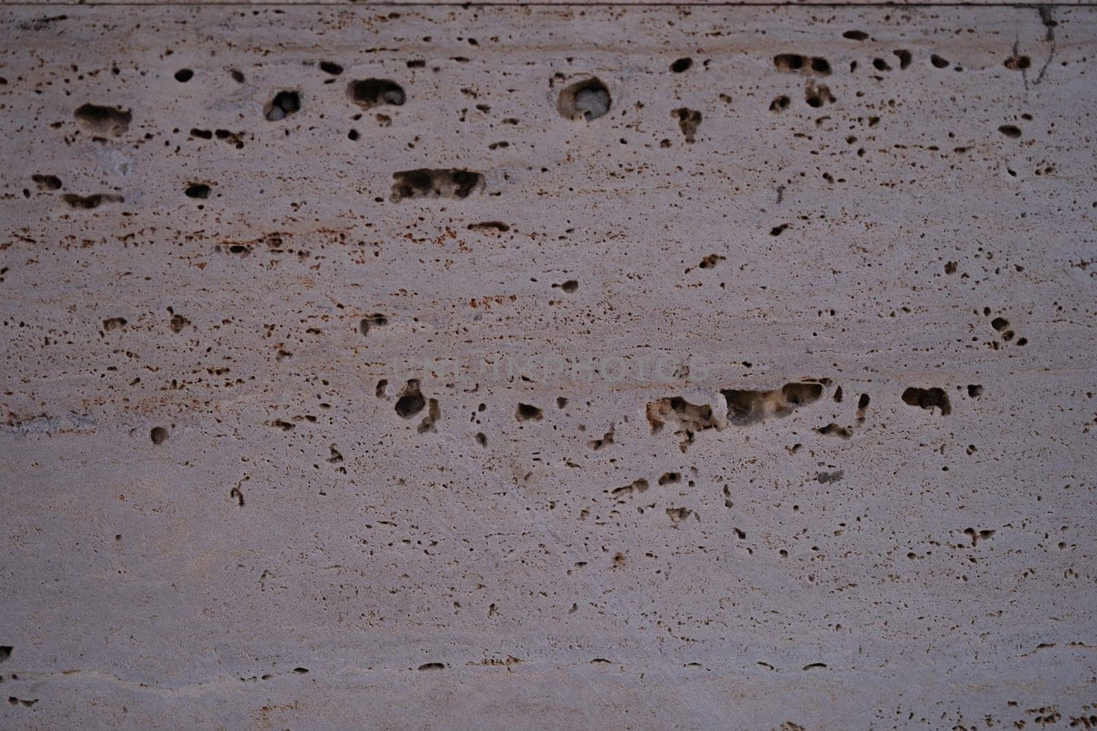 This image shows a closeup of a uniquely textured concrete surface with distinct pockmarks and subtle veins