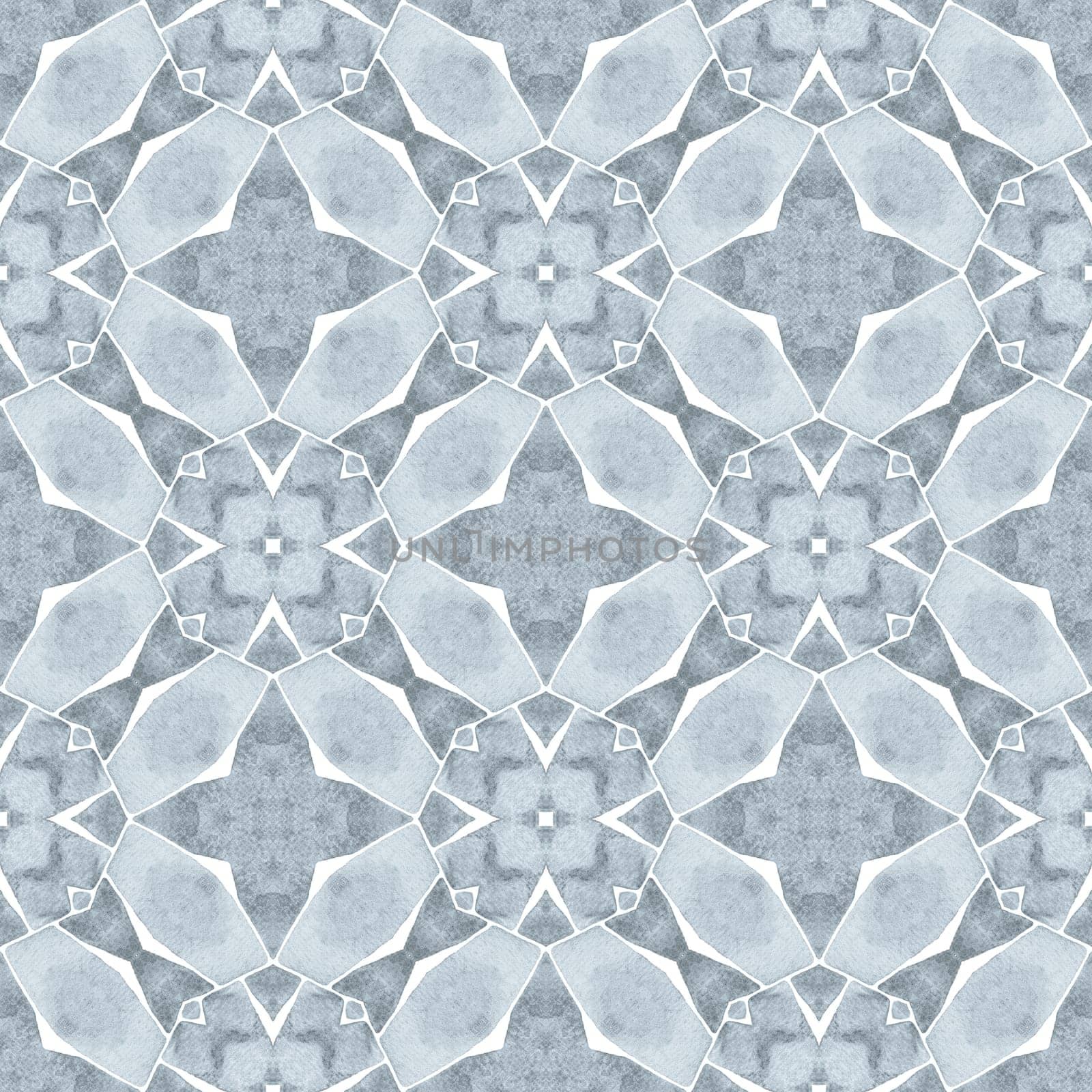 Textile ready gorgeous print, swimwear fabric, wallpaper, wrapping. Black and white graceful boho chic summer design. Watercolor ikat repeating tile border. Ikat repeating swimwear design.