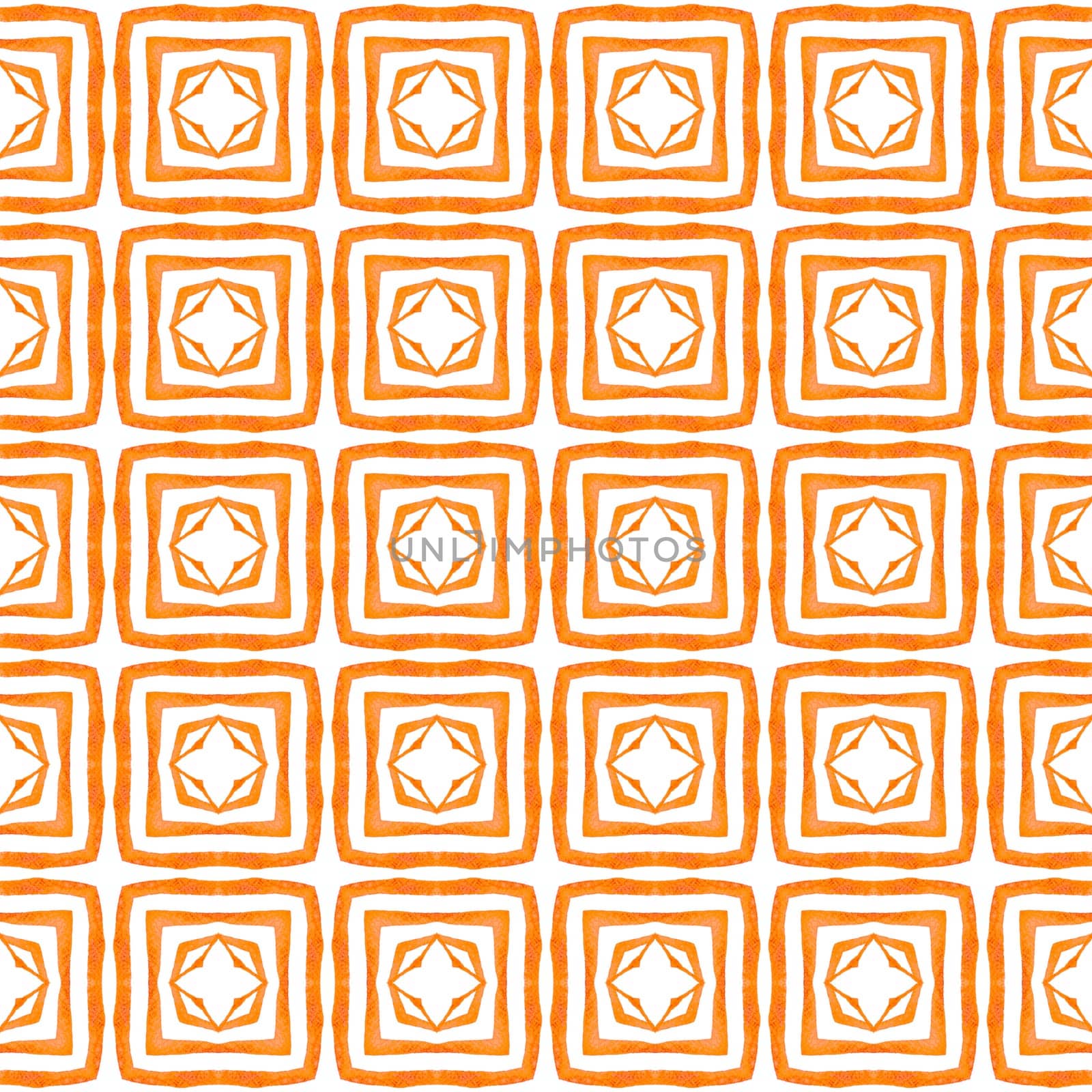 Tropical seamless pattern. Orange classic boho chic summer design. Textile ready charming print, swimwear fabric, wallpaper, wrapping. Hand drawn tropical seamless border.