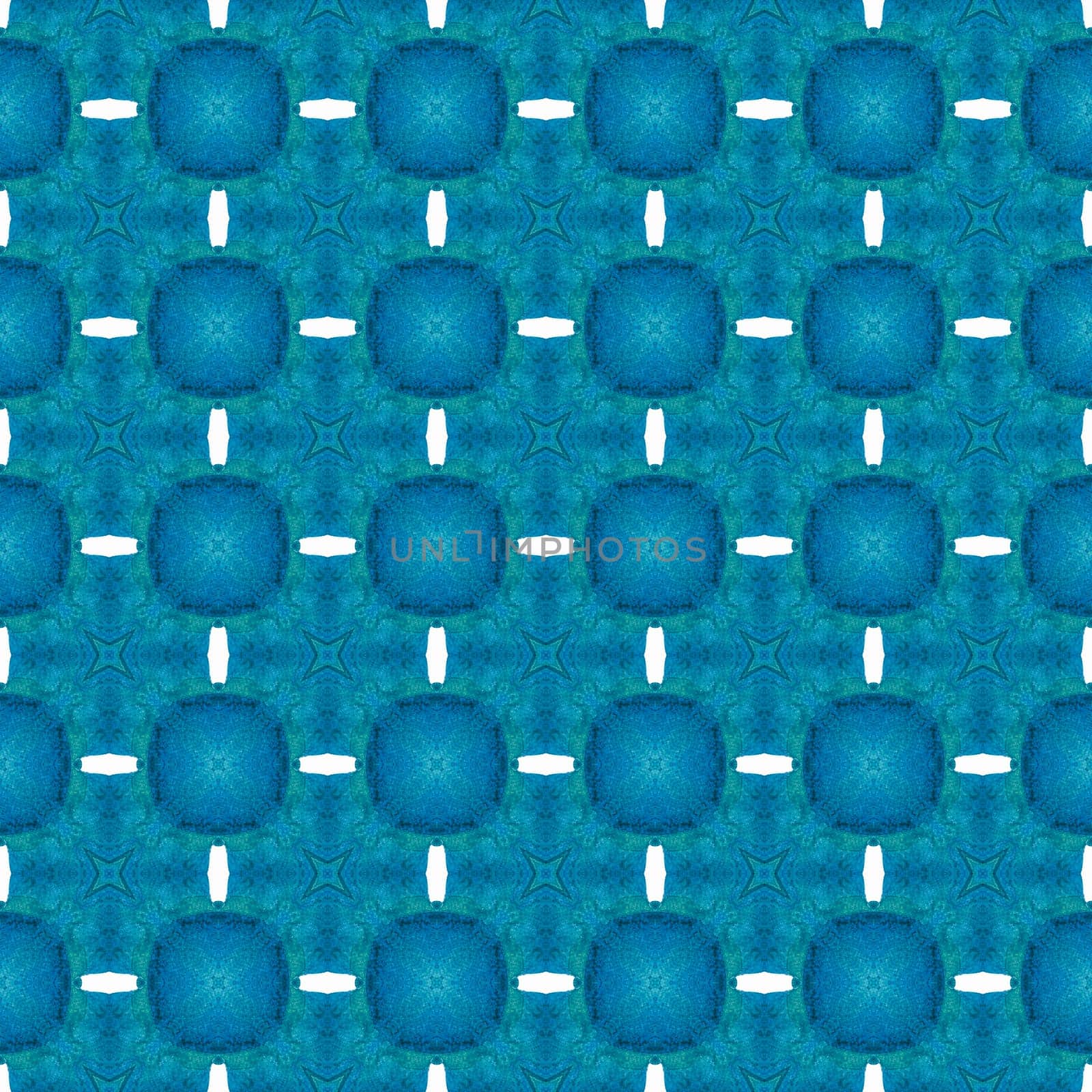 Trendy organic green border. Blue immaculate boho chic summer design. Textile ready pleasant print, swimwear fabric, wallpaper, wrapping. Organic tile.