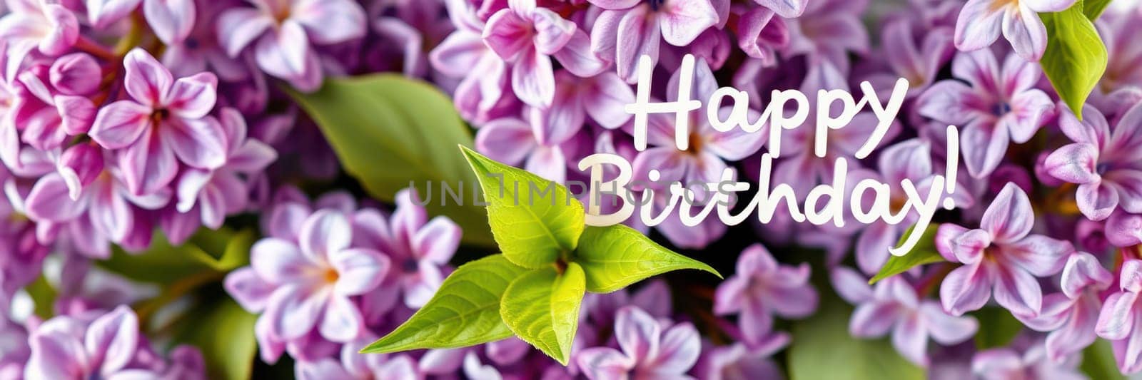 Beautiful lilac flowers create a stunning backdrop for a heartfelt birthday greeting, capturing the essence of celebration and joy during this special occasion.