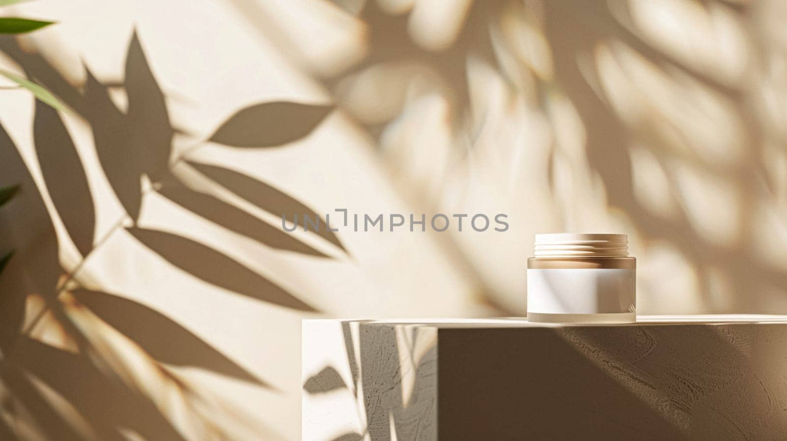 Cosmetic cream in a glass jar. Skin care concept. Background for beauty products