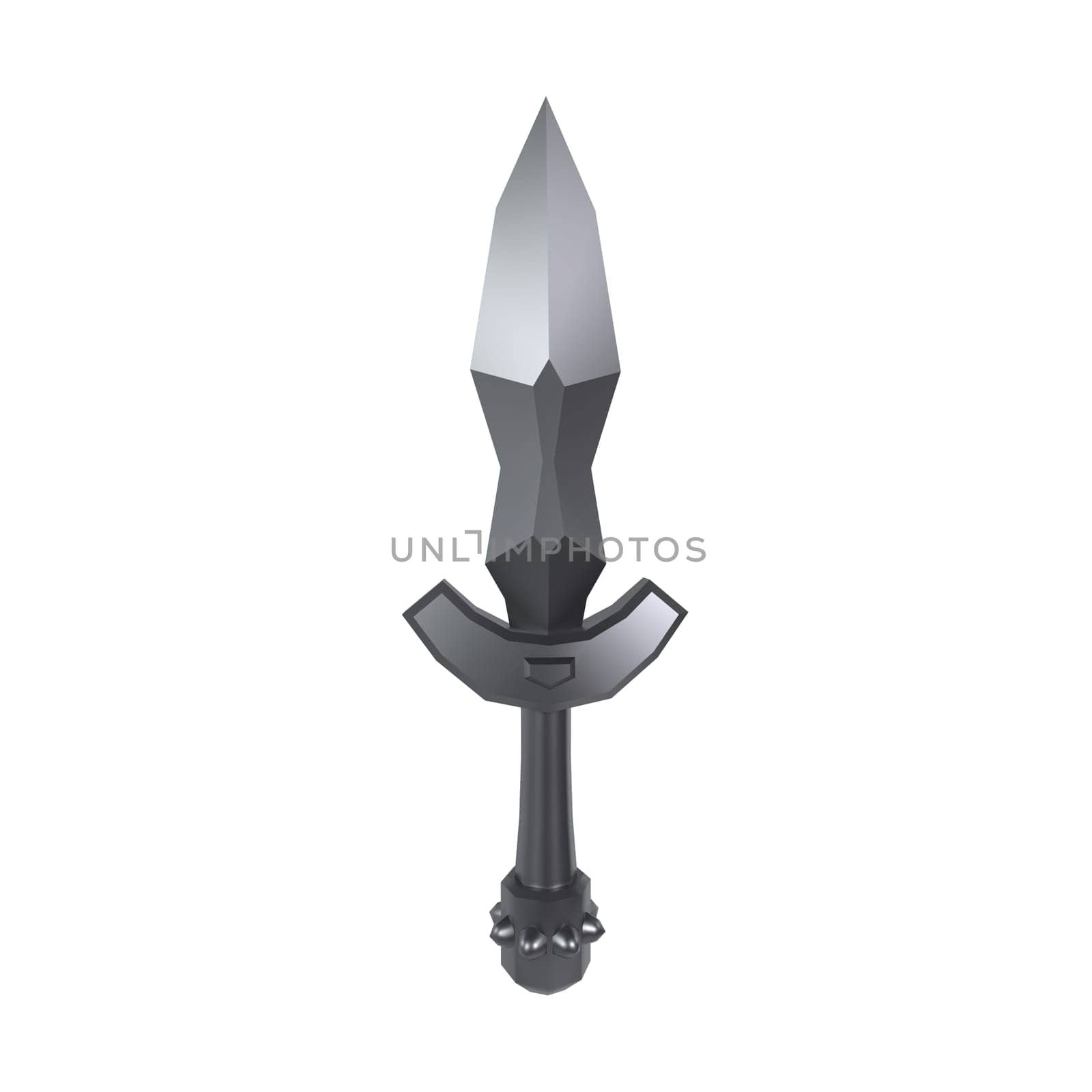 A stylized black sword is showcased against a plain white background, emphasizing its unique design.